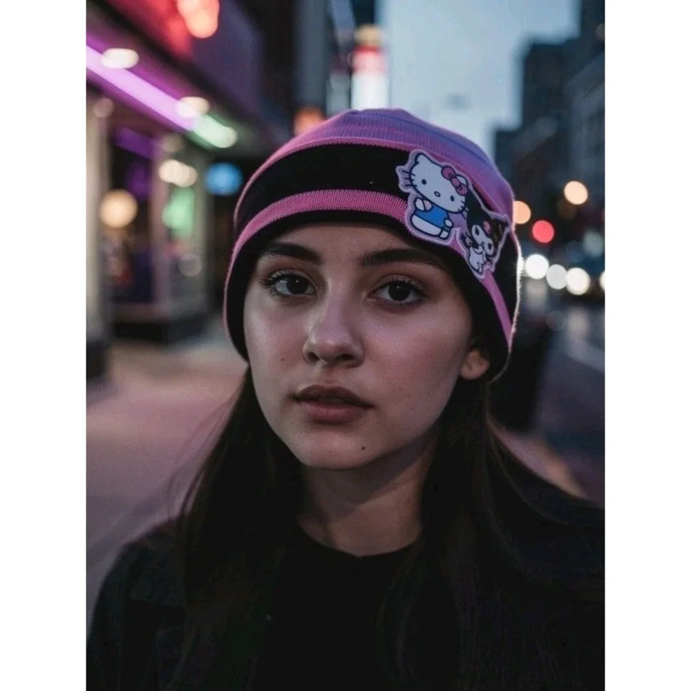 Sanrio Hello Kitty & Kuromi‎ Beanie Winter Hat Youth Adult One Size NWT